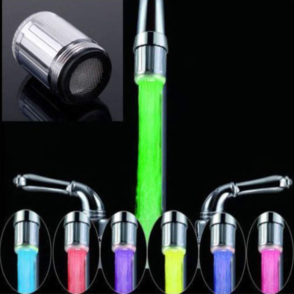 Hihey LED Light Faucet Micro Shaped Automatic Colours Faucet Nozzle Tap Bathroom Kitchen LED Kitchen Tap Shower Fitting