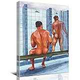 Mens Bedroom Wall Art-Watercolor Painting Gay