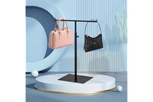 Purse Display Stand T Shaped, Countertop Jewelry/Scarf/Handbag T-Bar Display Stand, Tabletop Double Hook Hanging Stands for L