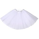 Fepdiu Girls Tutu Skirt 3 Layers Tulle Toddler Ballet Skirts Girls Tulle Tutu Dance Fit Most 3-10 yrs for Dance Party Costume