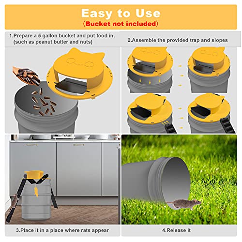 Flipable and Slide Bucket Lid Mouse/Rat Trap Slope Mouse Slide Traps