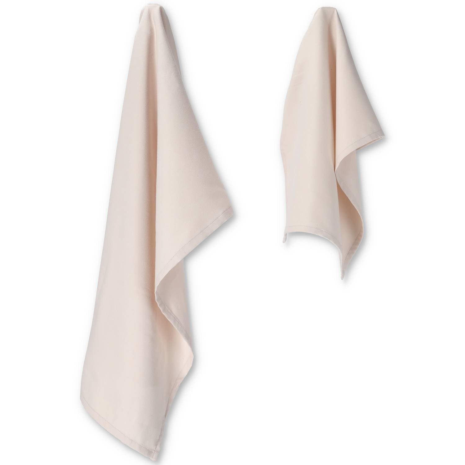 Pair of Microfibre Towels Thickness:1 cm, Size: 40 x 60 cm + Thickness: 1 cm, Size: 50 x 100 cm cream