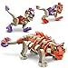 Bloco Toys Ankylosaur & Young Raptors | STEM Toy | Jurassic Dinosaurs | DIY Building Construction Set (200 Pieces)