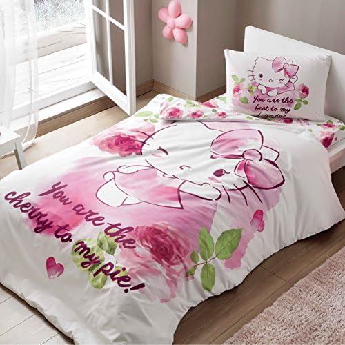 DACHUI Licensed original Hello Kitty Cherry duvet cover, 100% cotton, Size, 3 units