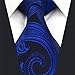 Shlax&Wing Mens Necktie Paisley Dark Blue Navy Silk Tie For Men Fashion New