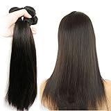 JINREN Brazilian Virgin Hair Straight 20inch Human Hair 1 Bundle Deals 100% Unprocessed Brazilian Straight Hair Extensions Natural Color Weave Bundles