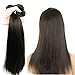 JINREN Full Head Set Brazilian Virgin Hair Straight Hair Weave 3 Bundles Unprocessed Virgin Human Hair Weave Natural Black 10-28inch (20inch 22inch 24inch)