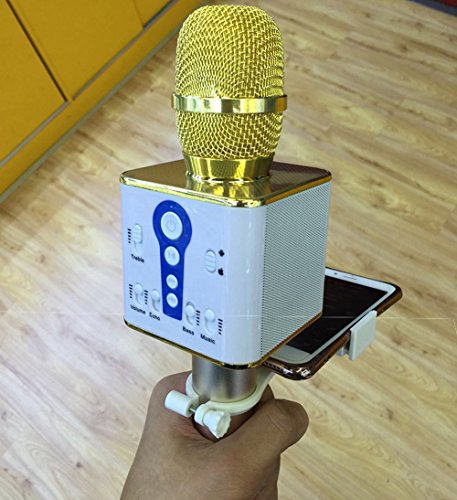 Karaoke Cell Phone Holder, Universal KTV Mic Clip Mount Bracket for iPhone X 8 7 6 Plus SE Samsung Note 8 Galaxy S8 Plus S7 S6 Edge Q7 Q9 K088 Handheld Wireless Microphone Speaker (Phone Stand Only)