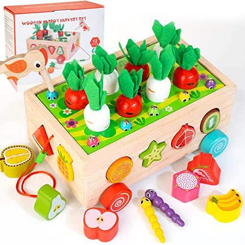 Winique Wooden Montessori Toys for 1 2 Year Old, Educational Learning