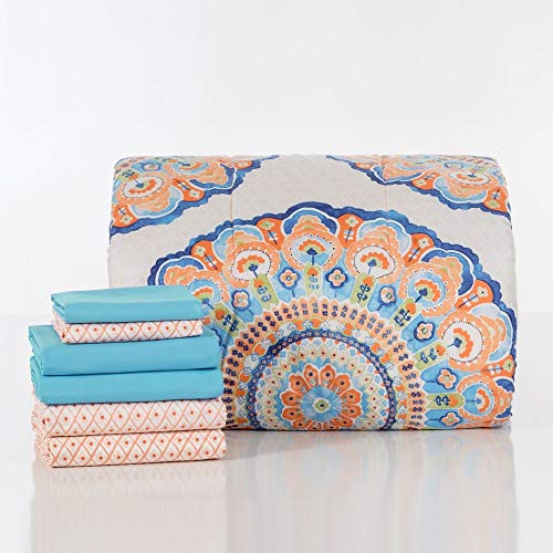 OCM College Dorm Room 24Piece Complete Campus Pak Twin XL with Topper, Comforter, Sheets