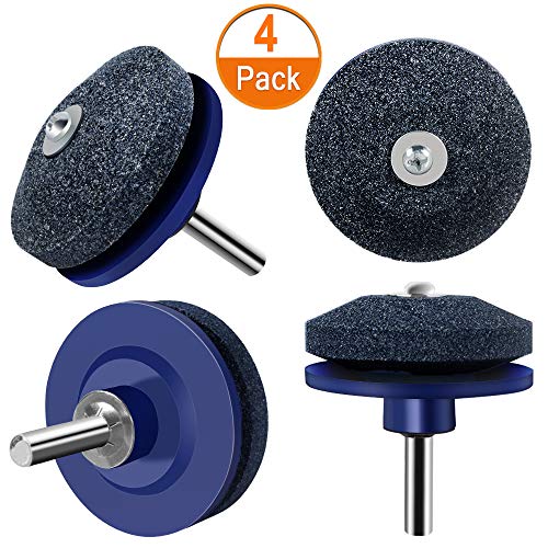 Kulannder 4 Pack Lawnmower Blade Sharpener Lawn Mower Sharpener Sharpening Stone Grindstone Fit for Any Power Drill