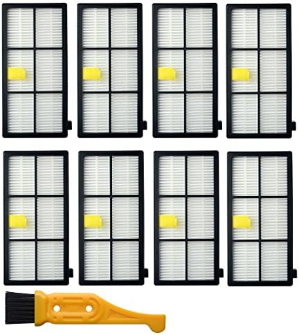 Onelynsun 8pcs Filters Replacement/Compatible for Irobot Roomba 800 805 850 860 861 866 870 880 890 960 961 964 980 Parts Accessories 800 900 Series Vacuum and Free Cleaning Brush