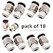 Beduan Pneumatic Push to Connect Fittings Male Straight PC 6mm Tube OD x 1/8 Inch Male Thread Push Lock Fittings (Pack of 10)