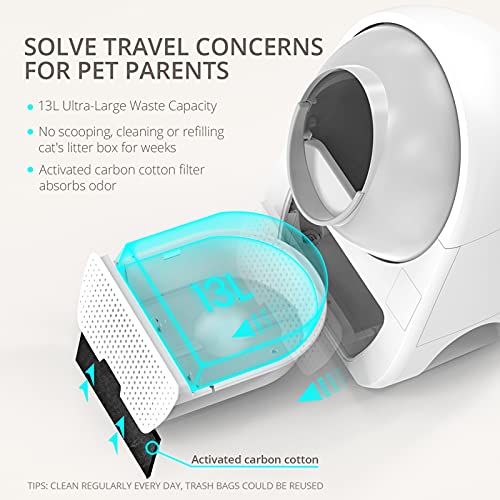 boqii Catlink Self Cleaning Cat Litter Box Set, [13L UltraLarge Waste