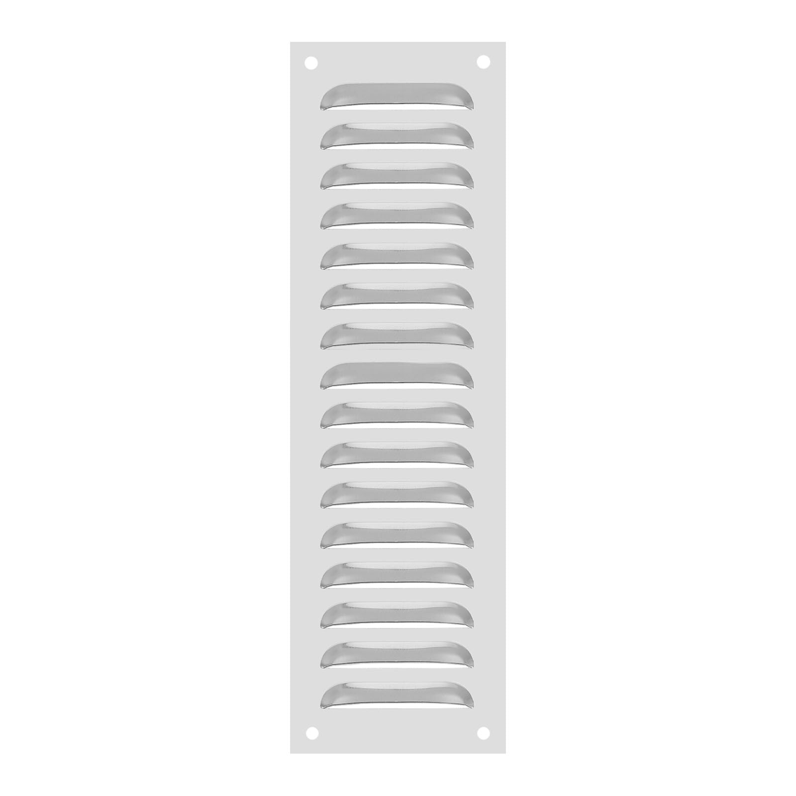 PATIKIL 6 x 20 Inch Aluminum Vent Cover, Screen Air Grille Ventilation Cover HVAC Louvered Grill for Home Kitchen Fireplace Wall Ceiling, Silver Tone