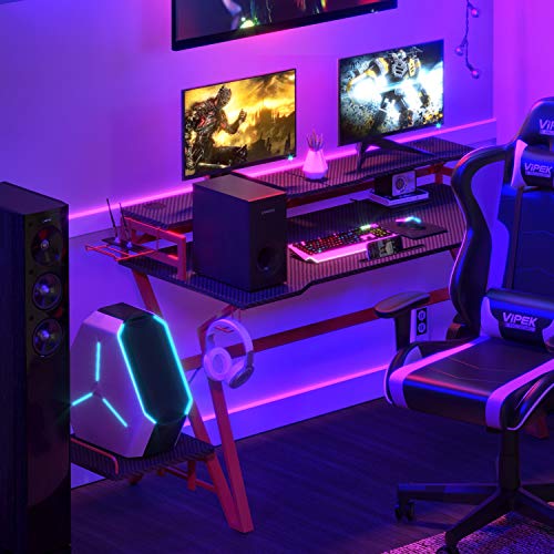 VIPEK Ergonomic Gaming Desk 55 Inch Home Office Gaming Computer Desk