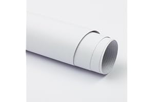 Guvana 15.7"x118" Thicken White Peel and Stick Wallpaper Faux Grasscloth Texture Contact Paper Thicken Self Adhesive Wallpaper Modern Embossed Wallpaper Removable Wallpaper for Livingroom Wall Decor