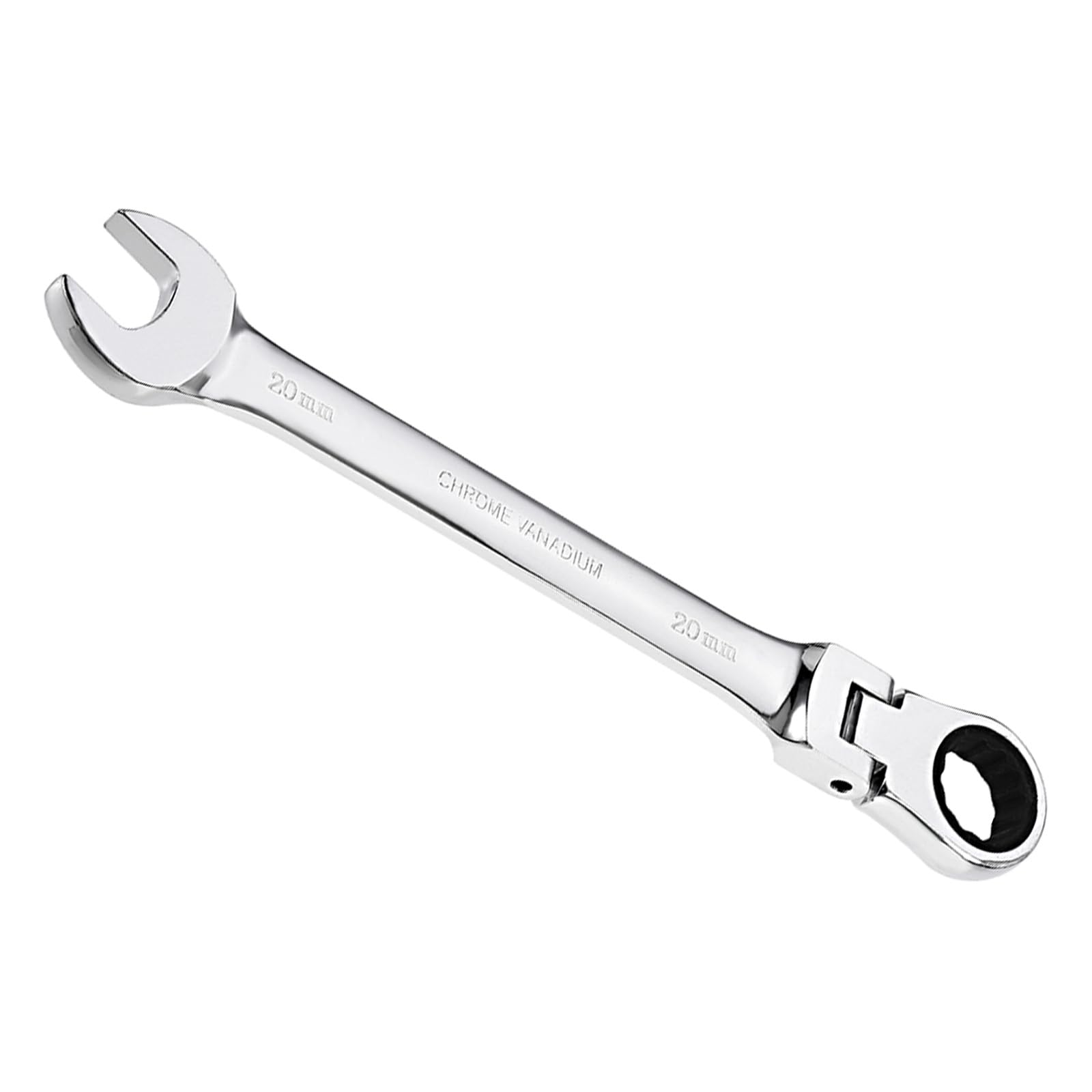 CoCud Flex-Head Ratcheting Wrench, 20mm Head Metric 72-Teeth, Cr-V Combination Wrench Spanner - (Applications: for Repairing Home Tasks)