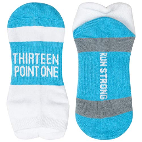 Gone For a Run Inspirational Ankle Socks for Women - Affirmation - Fun Running Socks - Runners Gifts & Motivation - 13.1 (Baby Blue) - Thumbnail 6