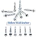 Glarks 30Pcs 4x32MM Heavy Duty Zinc Plated Steel Molly Bolt Hollow Drive Wall Anchor Screws Set for Drywall, Plaster and Tile (M4x32)
