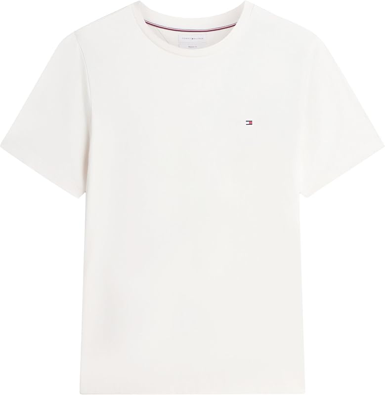 Herren-T-Shirt ESS Seasonal Reg Fit Solid Tee Mw0mw39995 S/S, Elfenbeinfarbenes Blütenblatt, M — Foto 5 von 5