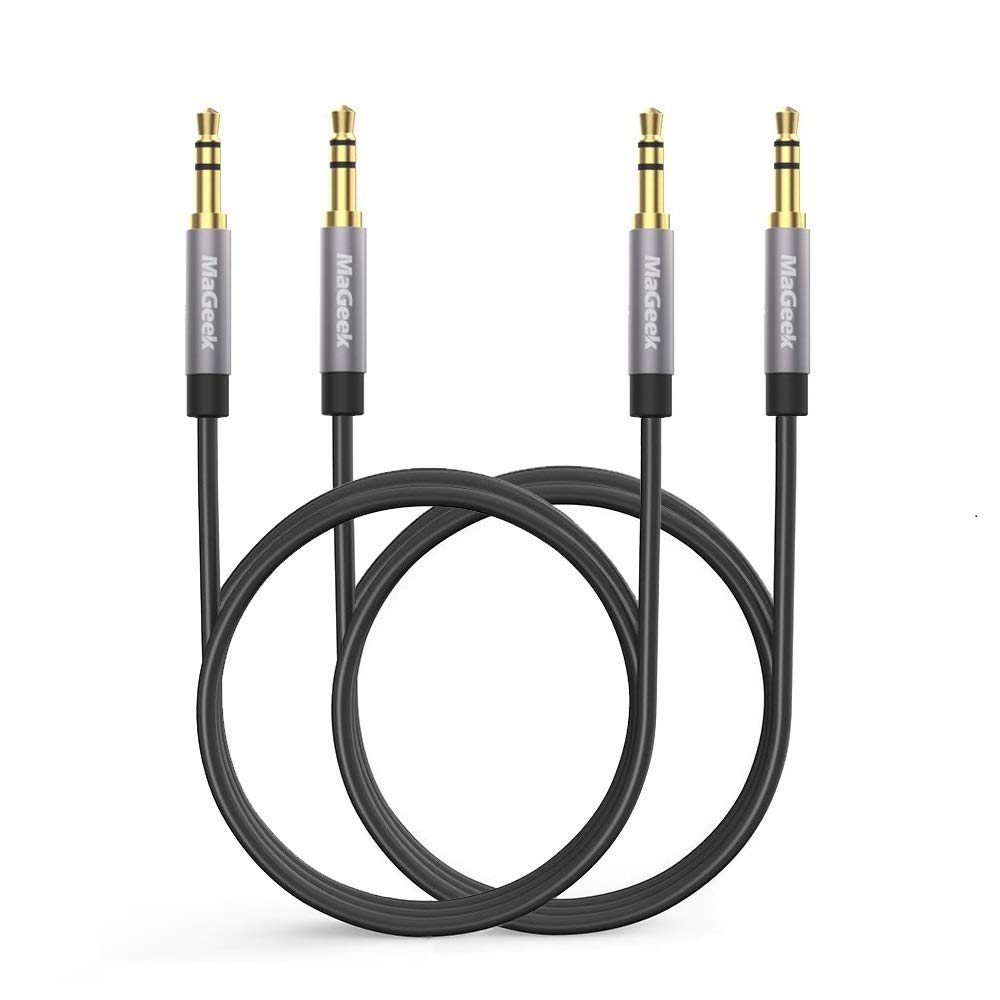 MaGeek 3.5mm Audio Aux Cables, (2-Pack, 2.0m / 6.6 ft) Long Male to Male Auxiliary Audio Cables for Beats Headphones, iPod, iPad, Car Stereo, or any Audio Device with 3.5mm Aux Port