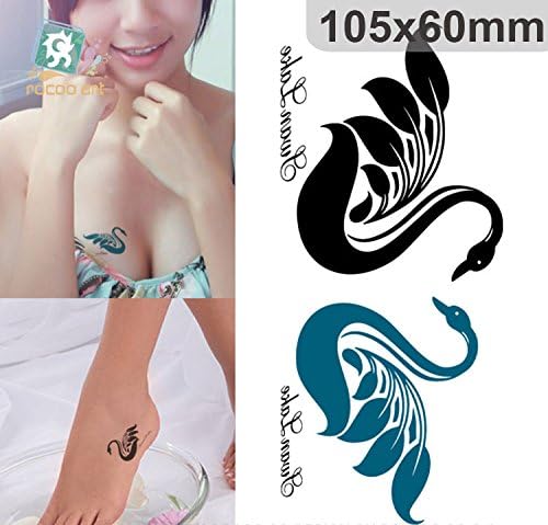 Body Art Temporary Removable Tattoo Stickers Swan Lake Sticker Tattoo - FashionDancing