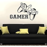 Gamer Wall Decal Vinyl Sticker Decals Game Controllers Gaming Video Game Joystick Boy Room Decor Bedroom Men Gift Dorm Gamer Gifts ZX125