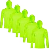 Gary Com 5 Packs Men Long Sleeve T-Shirts Quick Dry Athletic Running Activewear Workout Hoodies UPF 50+ UV Sun Protection