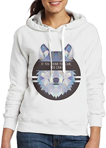 Ewgtewrgha Wolf Dreams Women's Fashion Patchwork Warm Hooded Sweatshirt Jacket White L