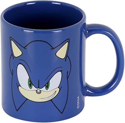 Sega-Sonic Face-Taza, Azul, 13 x 9.5 cm