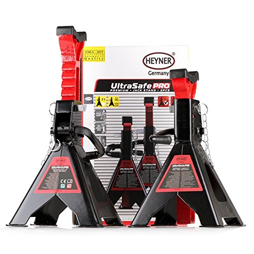 HEYNER Premium Adjustable Car Axle Jack Stands 3 tons Set 2 H347430