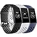 Maledan Bands Compatible with Fitbit Charge 3/4, Breathable Sport Band Replacement Wristbands with Air Holes for Fitness Tracker Women Men, Large