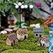 MagiDeal 1 Set 4 Miniature Dollhouse Bonsai Craft Fairy Garden Glass Vase Thatched Hut Decor
