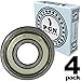 PGN (4 Pack) 6000-ZZ Bearing - Lubricated Chrome Steel Sealed Ball Bearing - 10x26x8mm Bearings with Metal Shield & High RPM Support
