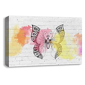 Canvas Wall Art Abstract Ink Animals Painting Artwork for Home Prints Framed - 12x18 inches