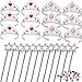 48 Pc Kids Princess Party Set -Princess Girls Party Favors Set -Princess Party Decoration-Tiara Dress Up Play Set,12 Princess Tiaras, 12 13