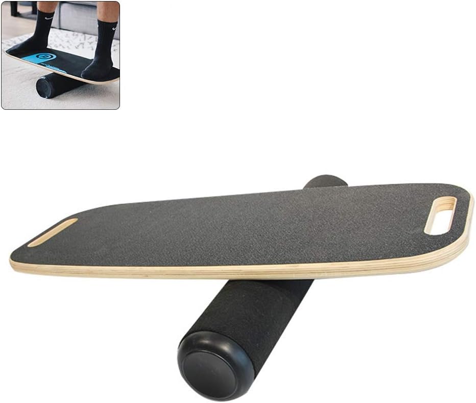DNNAL Balance Board, Non-Slip Rehabilitation Wooden Yoga Board Home Fitness Balance Board Roller Board for Snowboard, Surf, Hockey Training & More