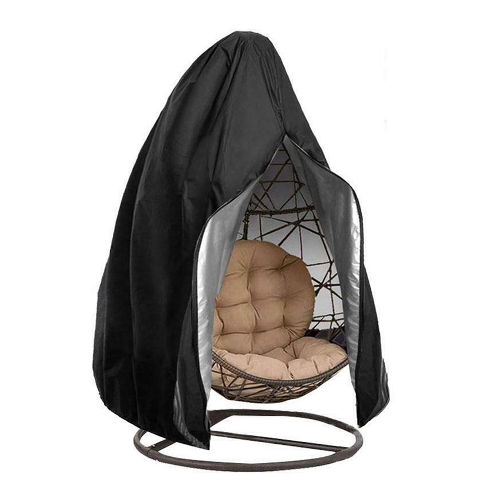 Patio Hanging Egg Chair Cover with Zipper Drawstring, Waterproof Lightweight Outdoor Swing Chair Cover Anti-UV Chair Dust Protector for Garden Home