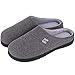 HomeIdeas Men's Coral Fleece Lining with High Density Memory Foam Classicism Slip-on Slipper (US Men's Size 13-14), Dark Gray