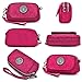 Women's Casual Water-resistant Nylon Wristlet Purse 3 Layers Zipper Clutch Wallet Handbag Small Cell Phone Crossbody Shoulder Bag (Black)
