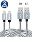 PUJIN Lightning Cable 2Pack 6FT Extra Long Nylon Braided Cord to USB Charging Charger for iPhone 7/7 Plus/6s plus/6s/6 plus/6, Se/5s/5c