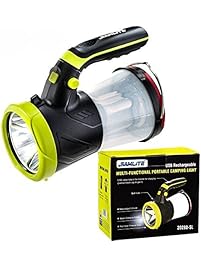Rechargeable LED lantern Flashlight, USB Charging Cord Included, Super Bright 4 in 1 Portable LED Searchlight & Torch Light, Great for hiking, Camping Gear, Indoor-Outdoor Use, Shoulder Strap Included