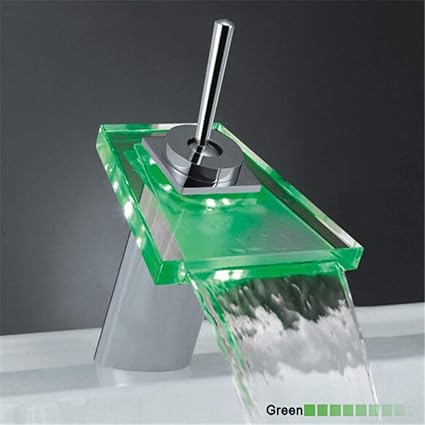 OEWFM Wasserhahn Badezimmer-Wasserfall führte Hahnmischbatterie