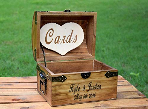 Personalized Wooden Card Box with Cards Heart - Rustic Wedding Card Box - Rustic Wedding Decor - Advice Box Wishing Well - Shabby Chic Card Box - Wedding Card Box - Thumbnail 2