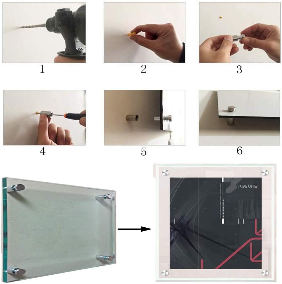 Screw Displays 12 Pieces Advertising Screw, Sign Standoff Screws, Glass Standoff ...