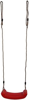 Cocoarm Kunststoff-Einzelschaukel, Kinderschaukel, PVC-Schaukel für drinnen und draußen, Schaukelsitz, hängende Schaukel mit verstellbarem Seil(rot)