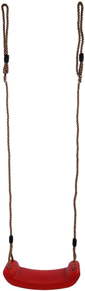 Cocoarm Kunststoff-Einzelschaukel, Kinderschaukel, PVC-Schaukel für drinnen und draußen, Schaukelsitz, hängende Schaukel mit verstellbarem Seil(rot)