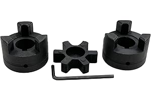 Saelno 3/4" to 3/4" L075 Flexible 3-Piece L-Jaw Coupling Coupler Set & Rubber Spider for Log Wood Splitter,L Flexible Coupling L075-3/4-3/4