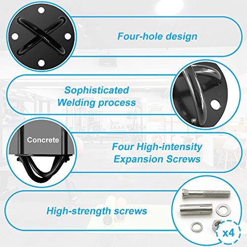 Deckenhaken Hängesessel, Boxsack Halterung, Aufhängung Hängesessel, Boxsack Halterung Wand, Deckenhaken Schwarz für… – Bild 5